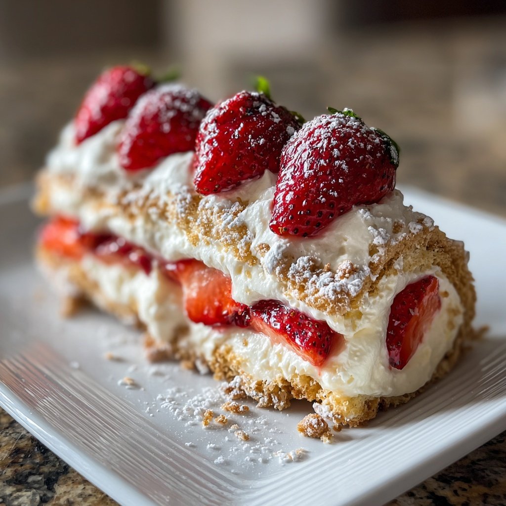 Erdbeer Mascarpone Biskuitrolle