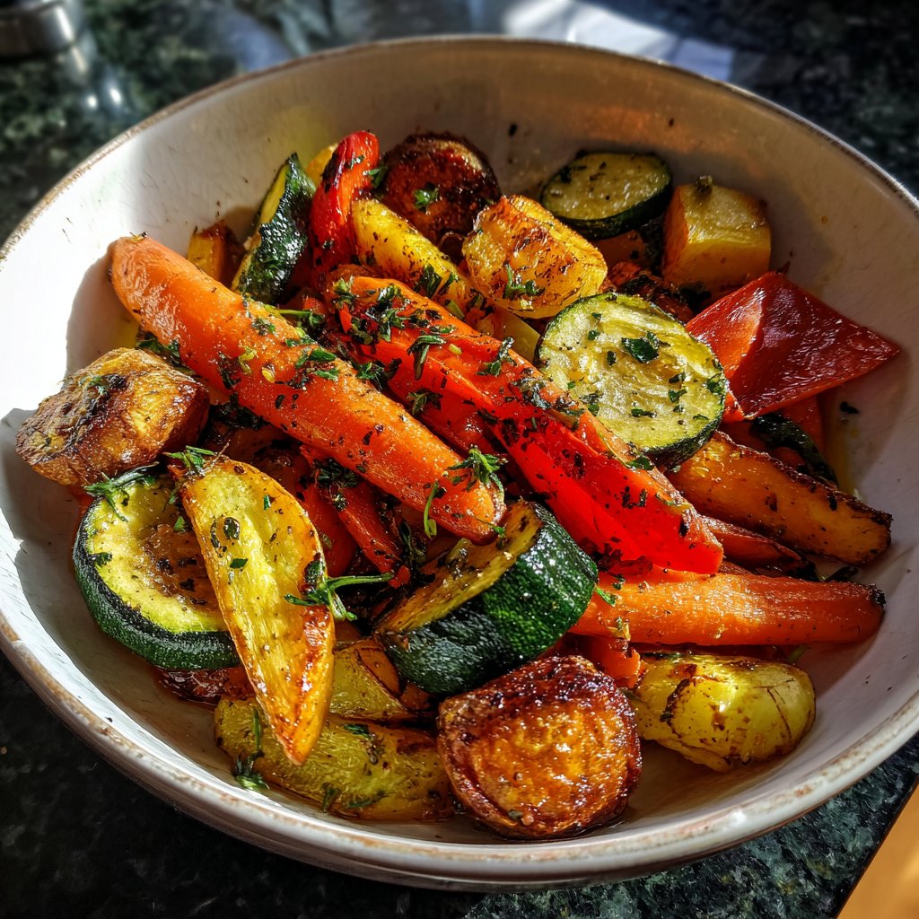 Abendessen mit Ofengemüse