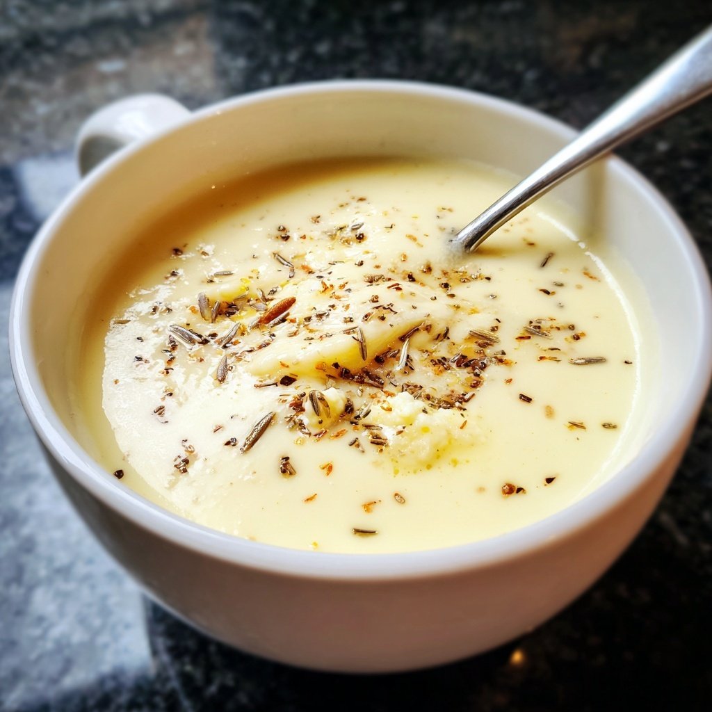 Cremige Blumenkohlsuppe mit Muskat