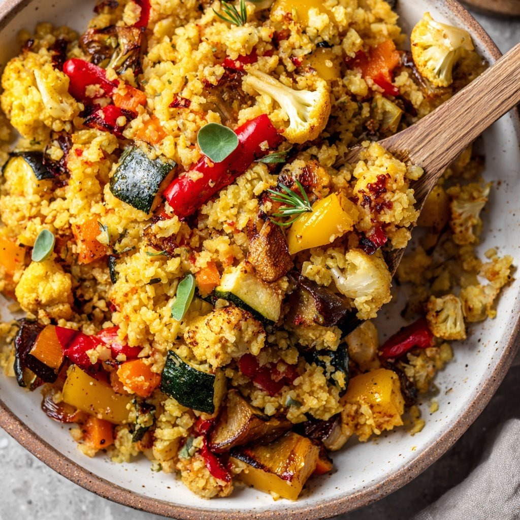 Abendessen vegetarisch mit Ofenreis