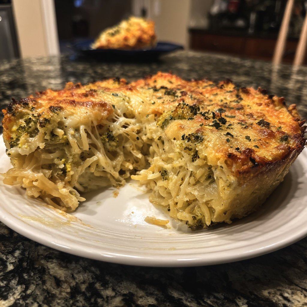 Vegetarischer Nudelauflauf mit Brokkoli